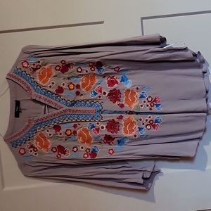 Women's Beige Embroidered Shirt